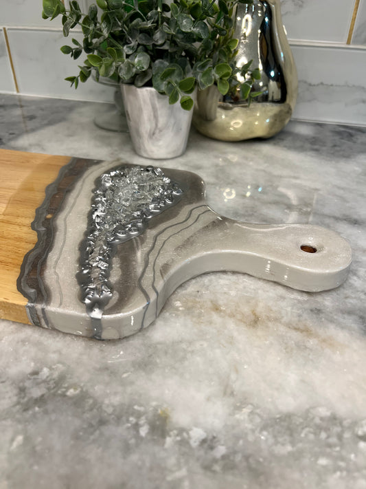 Silver and White Charcuterie Board